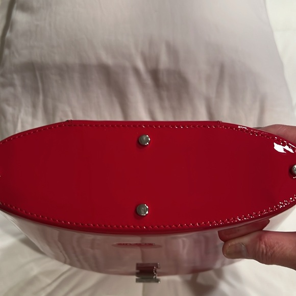 Sport max by Max Mara Red Patent Leather Bucket Bag - Picture 7 of 11